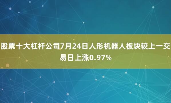 股票十大杠杆公司7月24日人形机器人板块较上一交易日上涨0.97%